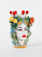 Teste di Moro TDS Frutta e Pale Fichi d’India Ceramica Caltagirone cm H.43 Artigianale - TESTE DI MORO