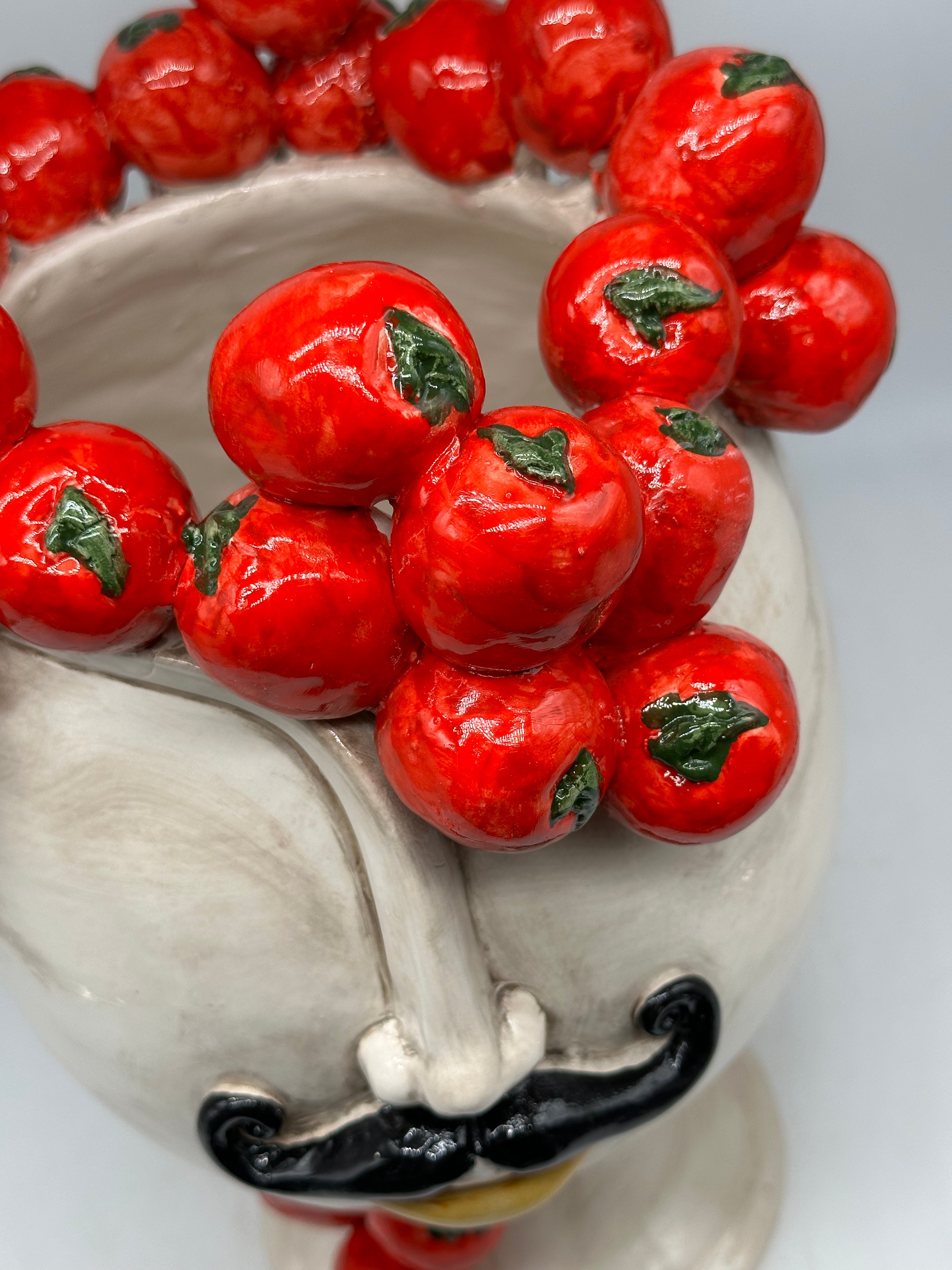 Teste di Moro Tomato Ceramica Caltagirone cm H.38 L.26 Artigianale - TESTE DI MORO