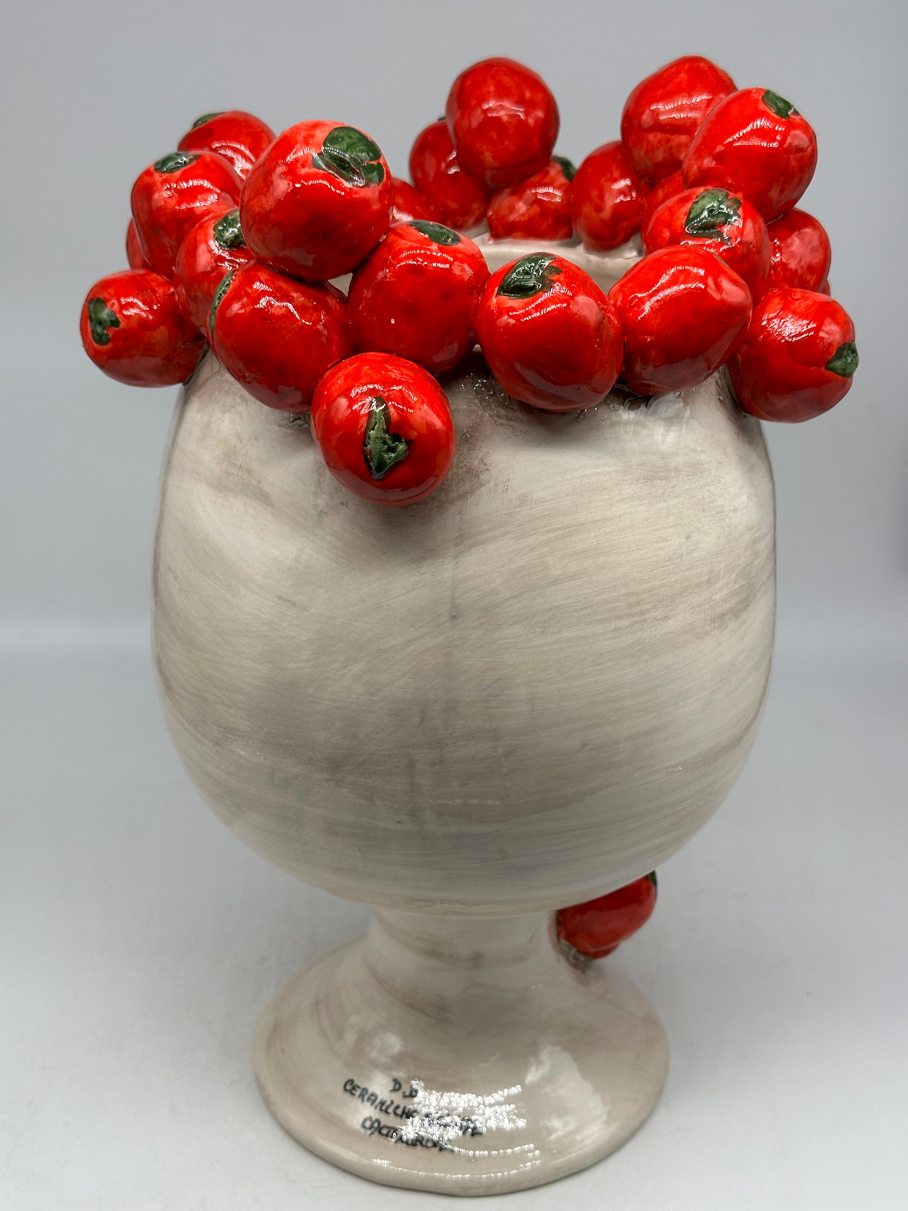 Teste di Moro Tomato Ceramica Caltagirone cm H.38 L.26 Artigianale - TESTE DI MORO