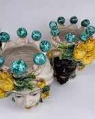 Teste di Moro Tulipani Ceramica Caltagirone cm H.30 L.23 Artigianale DD CERAMICHE SICILIANE