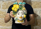 Teste di Moro Tulipani Ceramica Caltagirone cm H.30 L.23 Artigianale - DD CERAMICHE SICILIANE