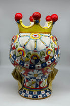 Teste Di Moro Zefiro Ceramica Caltagirone Cm H.43 L.26 Artigianale Serie "Carretto"