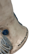 Teste di Moro Zefiro Ceramica Caltagirone cm H.43 L.26 Artigianale Écru Foglie Blu - DD CERAMICHE SICILIANE