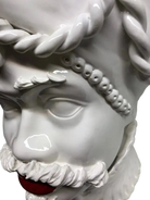 Teste di Moro Zefiro Ceramica Caltagirone cm H.43 L.26 Artigianale Bianco Labbra Rosse - DD CERAMICHE SICILIANE