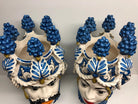Teste di Moro Zefiro Corona Pigne Ceramica Caltagirone cm H.48 L.28 Artigianale Blu DD CERAMICHE SICILIANE