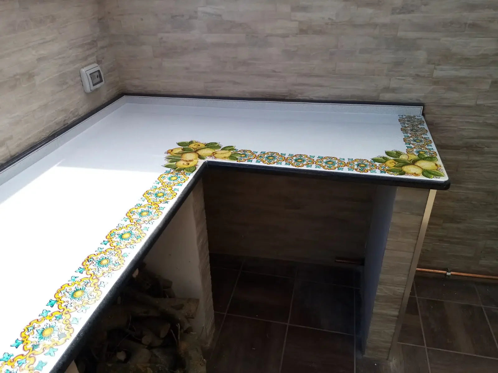 Top per Cucina Pietra Lavica Decoro Limoni - TOP PIETRA LAVICA