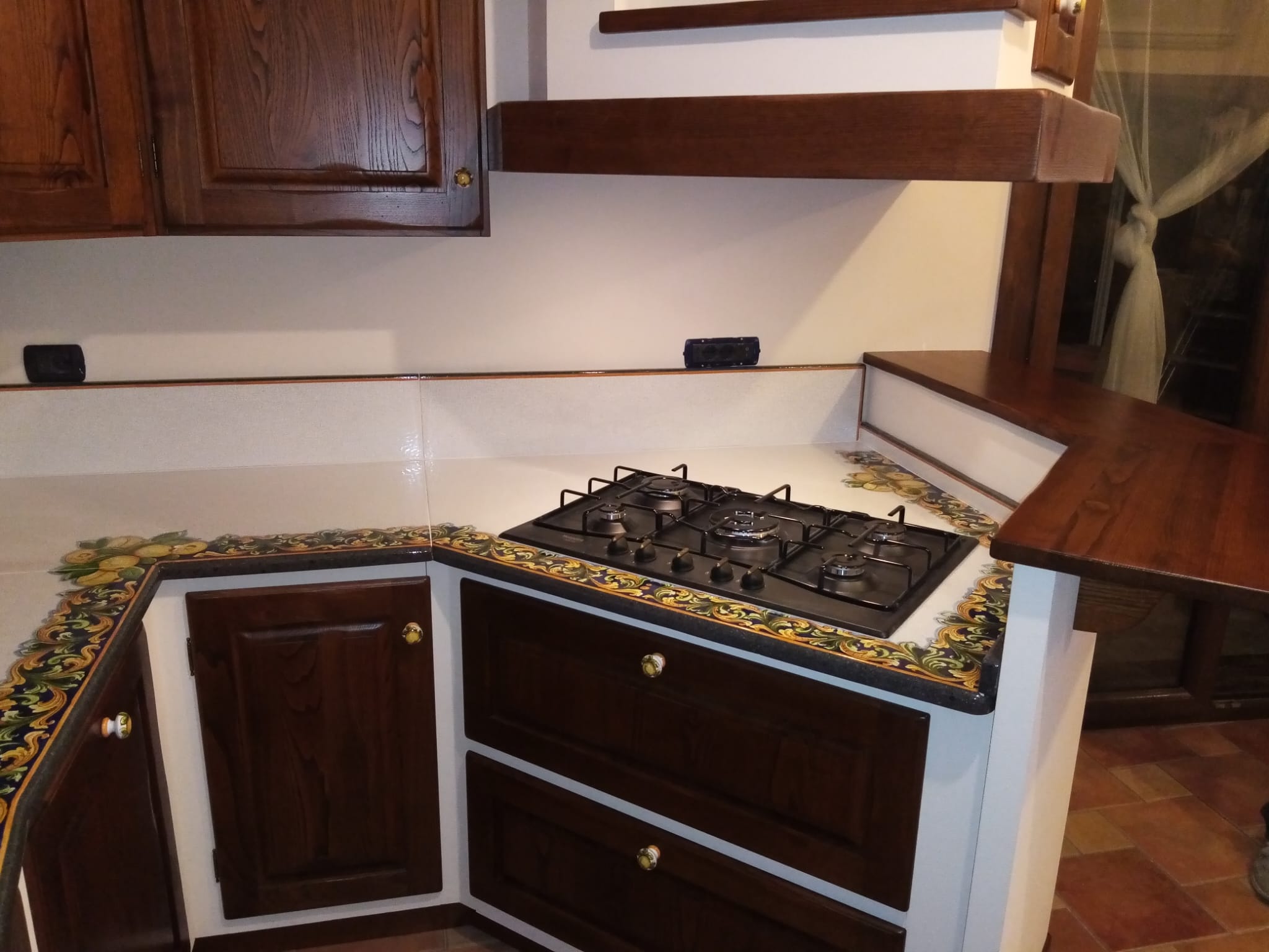 Top per Cucina Pietra Lavica Decoro Ornato - TOP PIETRA LAVICA