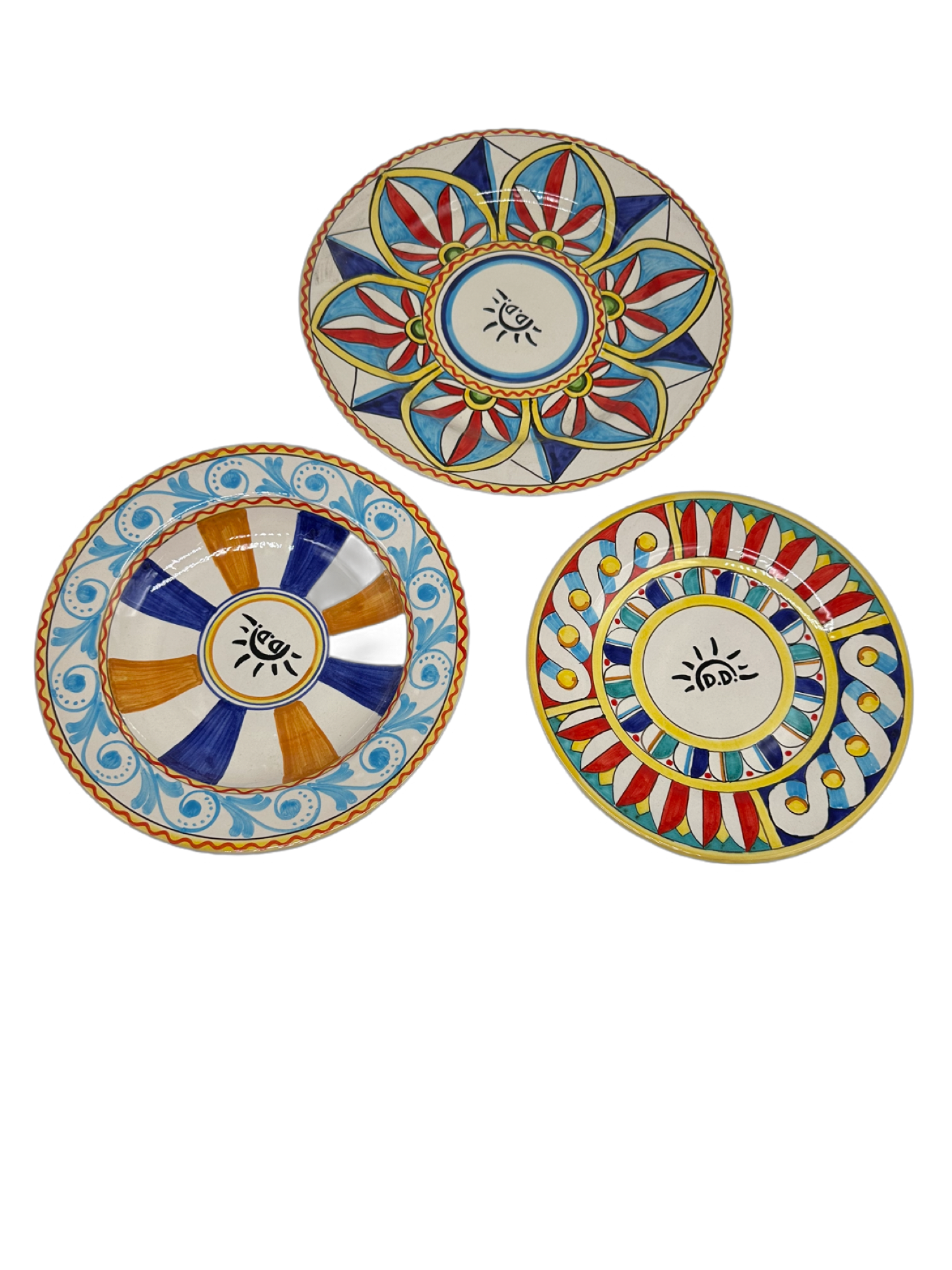 Tris Piatti Uso Alimentare Ceramica Caltagirone - Colò - PIATTI SERVIZIO