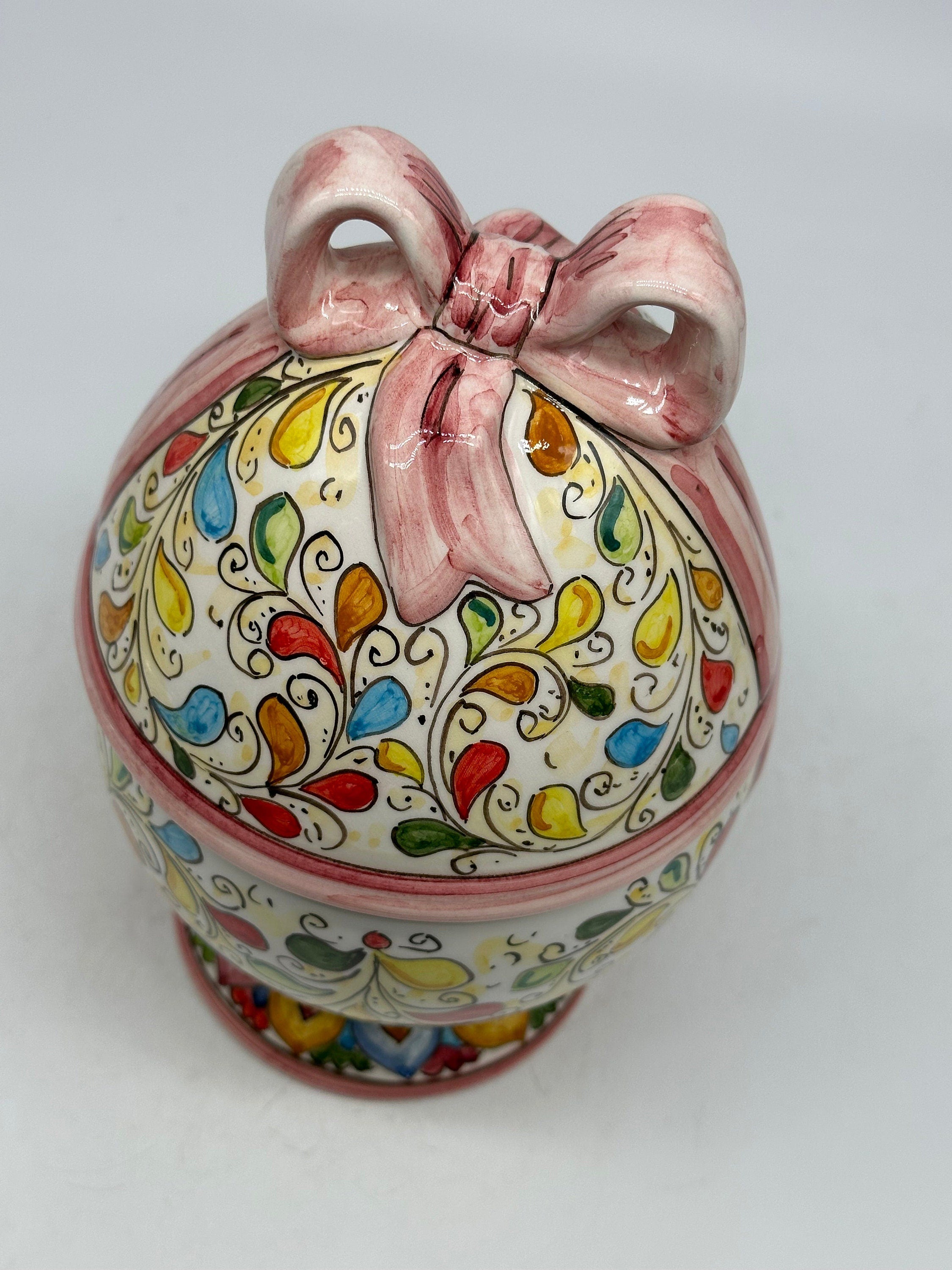 Uovo di Pasqua Contenitore H.23cm Ceramica Caltagirone dipinto a mano