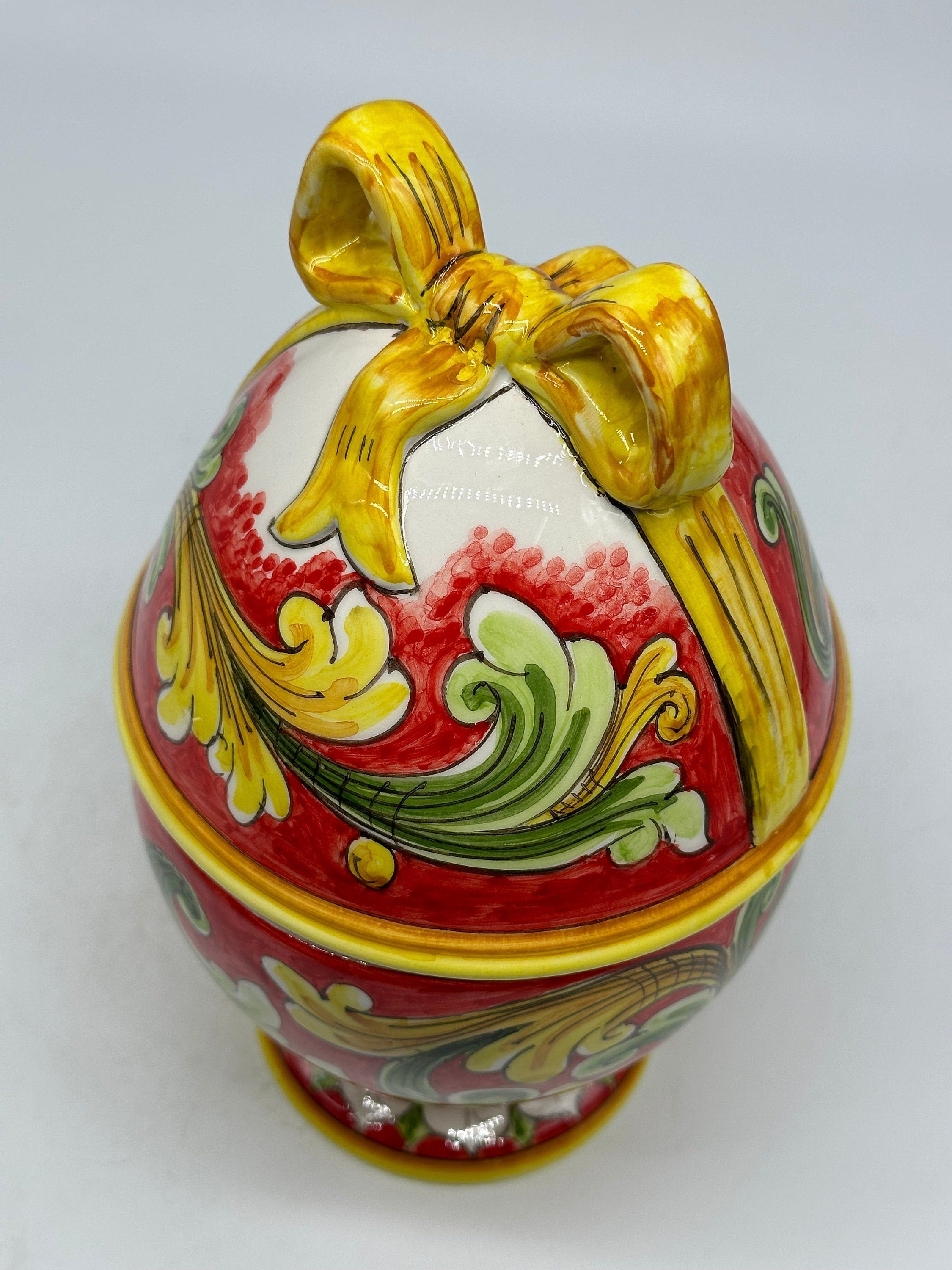 Uovo di Pasqua Contenitore H.24cm Ceramica Caltagirone dipinto a mano