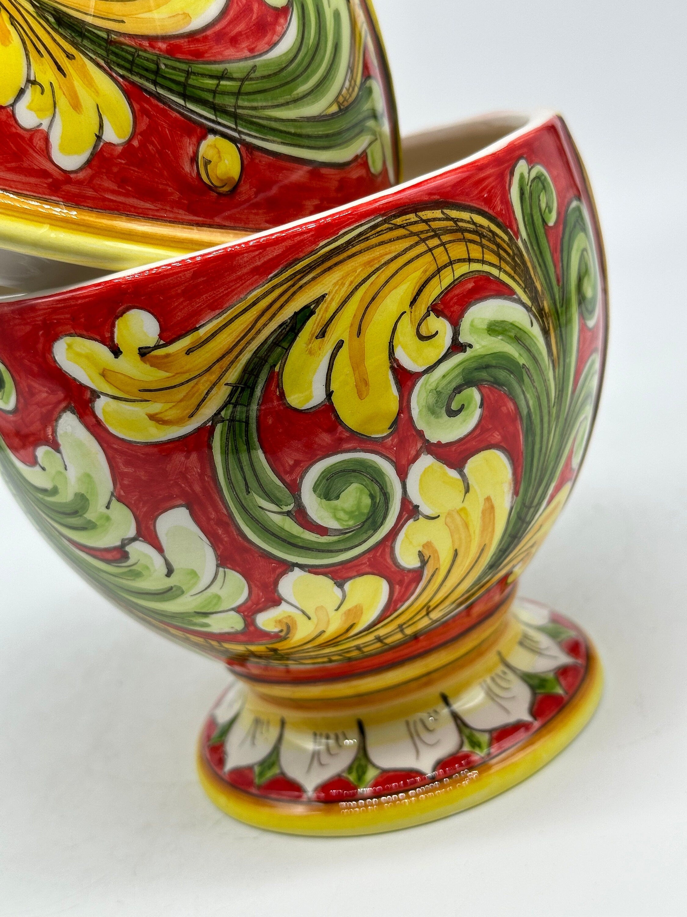 Uovo di Pasqua Contenitore H.24cm Ceramica Caltagirone dipinto a mano