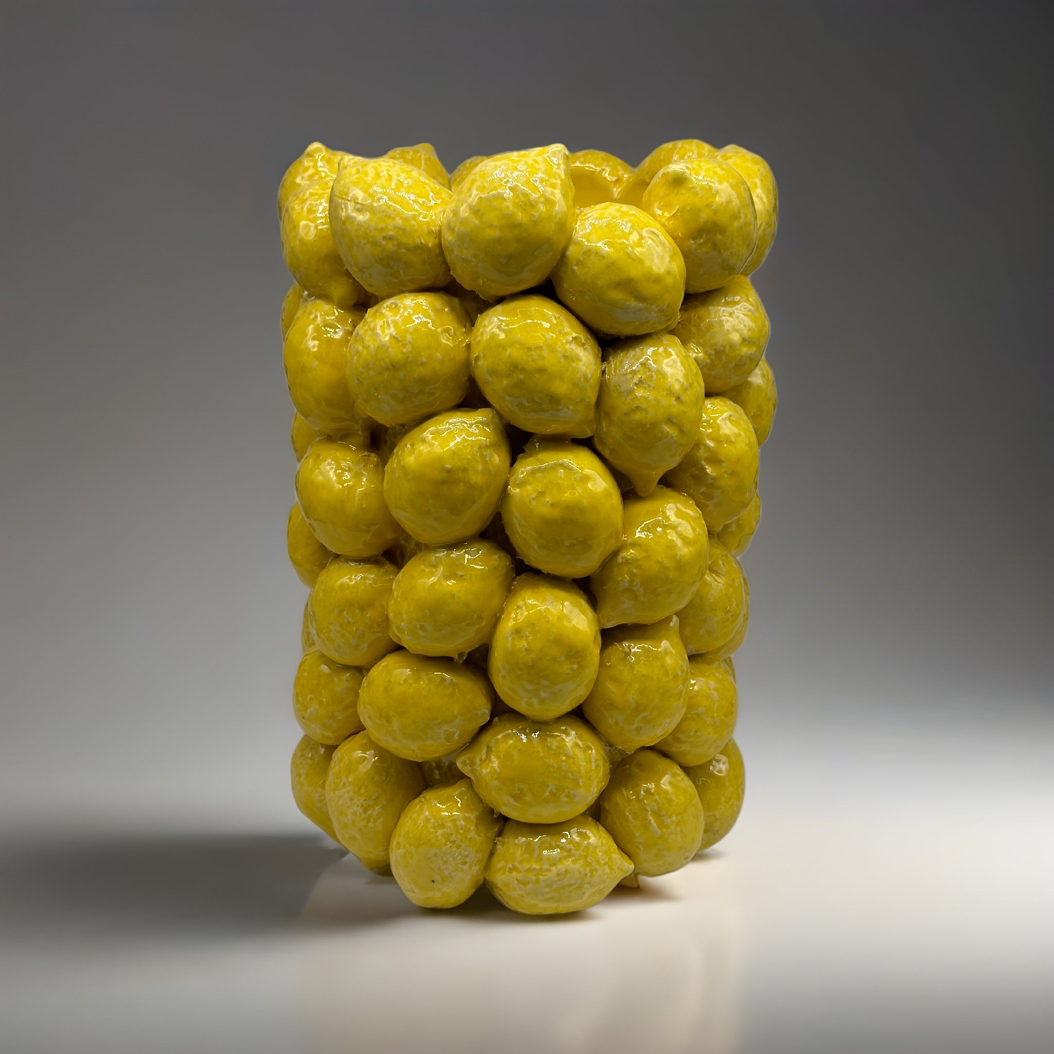 Vaso Frutta Limoni Gialli cm H.33 Ceramica Caltagirone fatto a mano - OGGETTISTICA