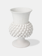 Vaso Pigna TDS Ceramica Caltagirone cm H.30 L.20 Artigianale Bianco Opaco - VASO