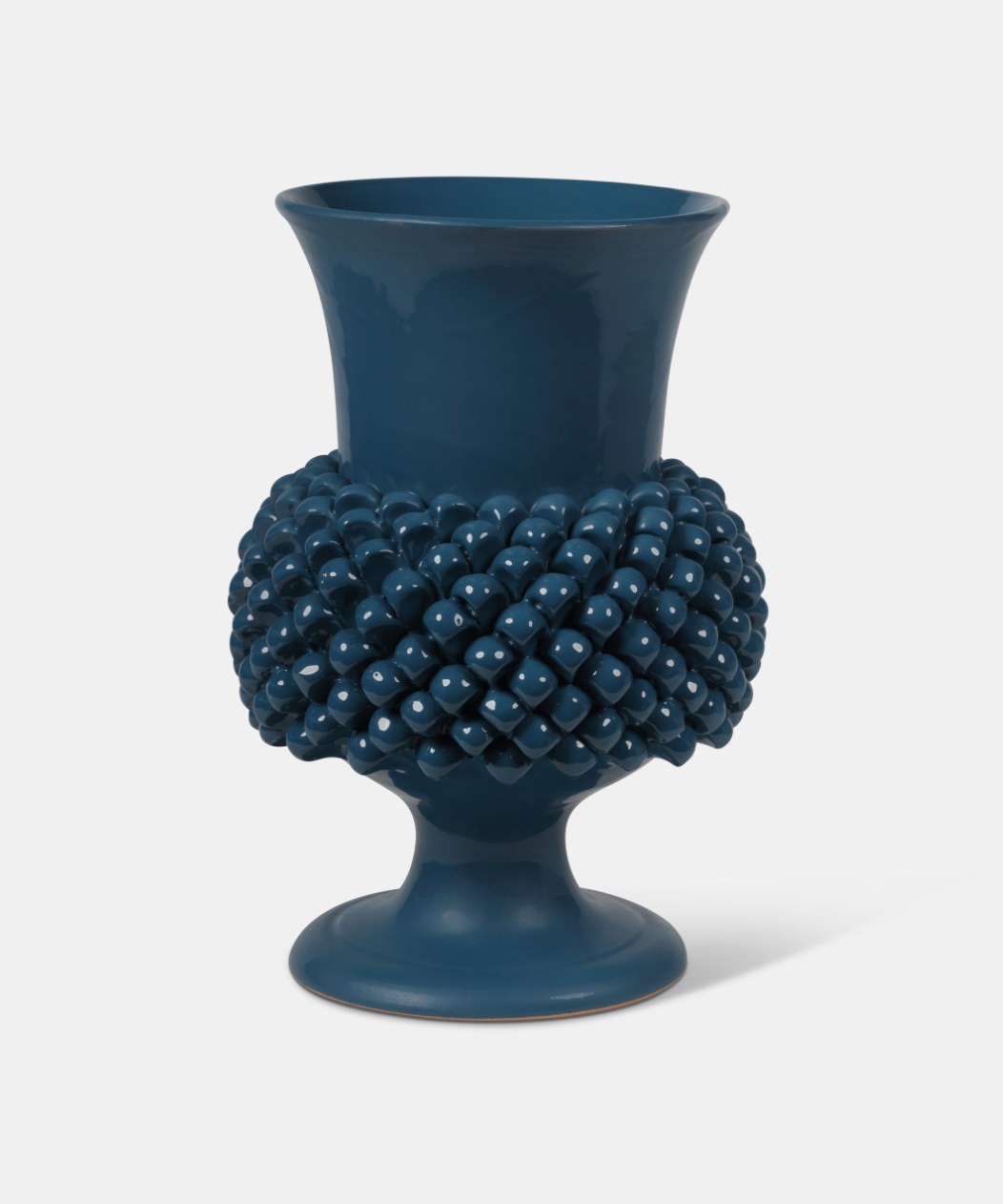 Vaso Pigna TDS Ceramica Caltagirone cm H.30 L.20 Artigianale Blu Ottanio - VASO