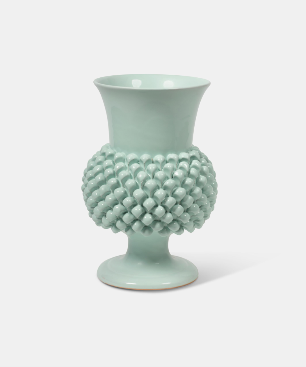 Vaso Pigna TDS Ceramica Caltagirone cm H.30 L.20 Artigianale Verde Salvia - VASO