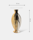 Vaso TDS cm H.30 Ceramica Caltagirone Artigianale Decoro Astratto Arancio e Nero - VASO