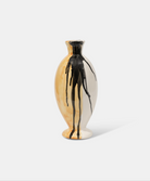 Vaso TDS cm H.30 Ceramica Caltagirone Artigianale Decoro Astratto Arancio e Nero - VASO