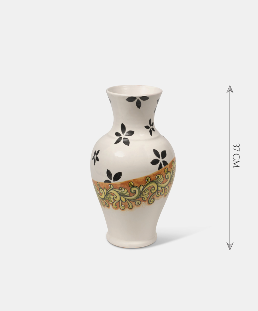 Vaso TDS cm H.37 Ceramica Caltagirone Artigianale Decoro Barocco Moderno V.2 - VASO