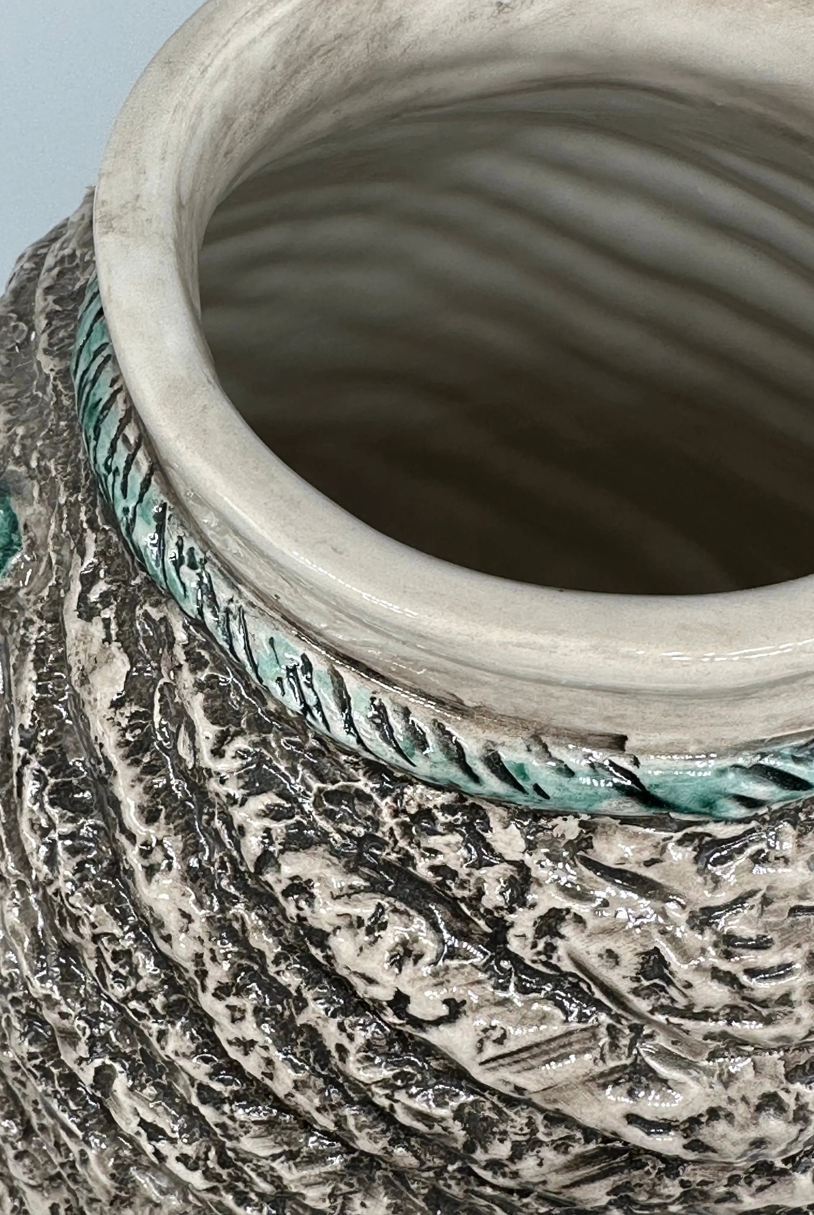 FINE SERIE - Testa di Moro Uomo Demetra Ceramica Caltagirone cm H.40 L.22 Artigianale Écru Verde Acqua DD CERAMICHE SICILIANE