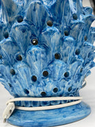 Lampada Pigna traforata Ceramica Caltagirone cm H.47 L.30 Artigianale Blu antico DD CERAMICHE SICILIANE