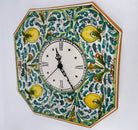 Orologio da Parete Ceramica Caltagirone Ottagonale dipinto a mano cm 32 Decoro n.3 DD CERAMICHE SICILIANE