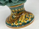 Pigna Ceramica Caltagirone cm H.25 Artigianale Verde Rame Base Decorata DD CERAMICHE SICILIANE