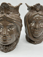 Teste di Moro Afro Ceramica Caltagirone cm H.25 L.17 Artigianale Fango DD CERAMICHE SICILIANE
