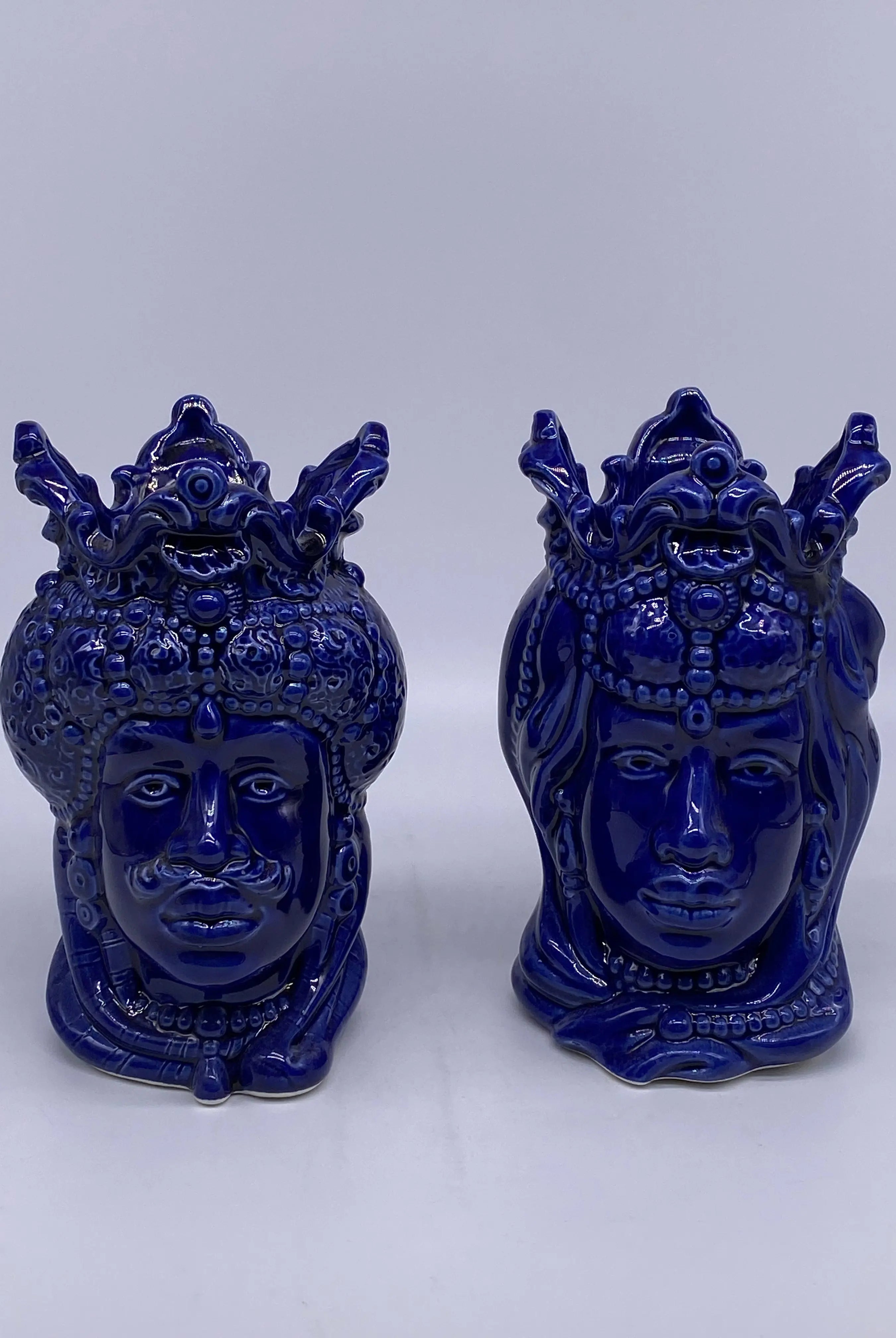 Teste di Moro Emiro Ceramica Caltagirone cm H.20 Artigianale VARI COLORI DD CERAMICHE SICILIANE