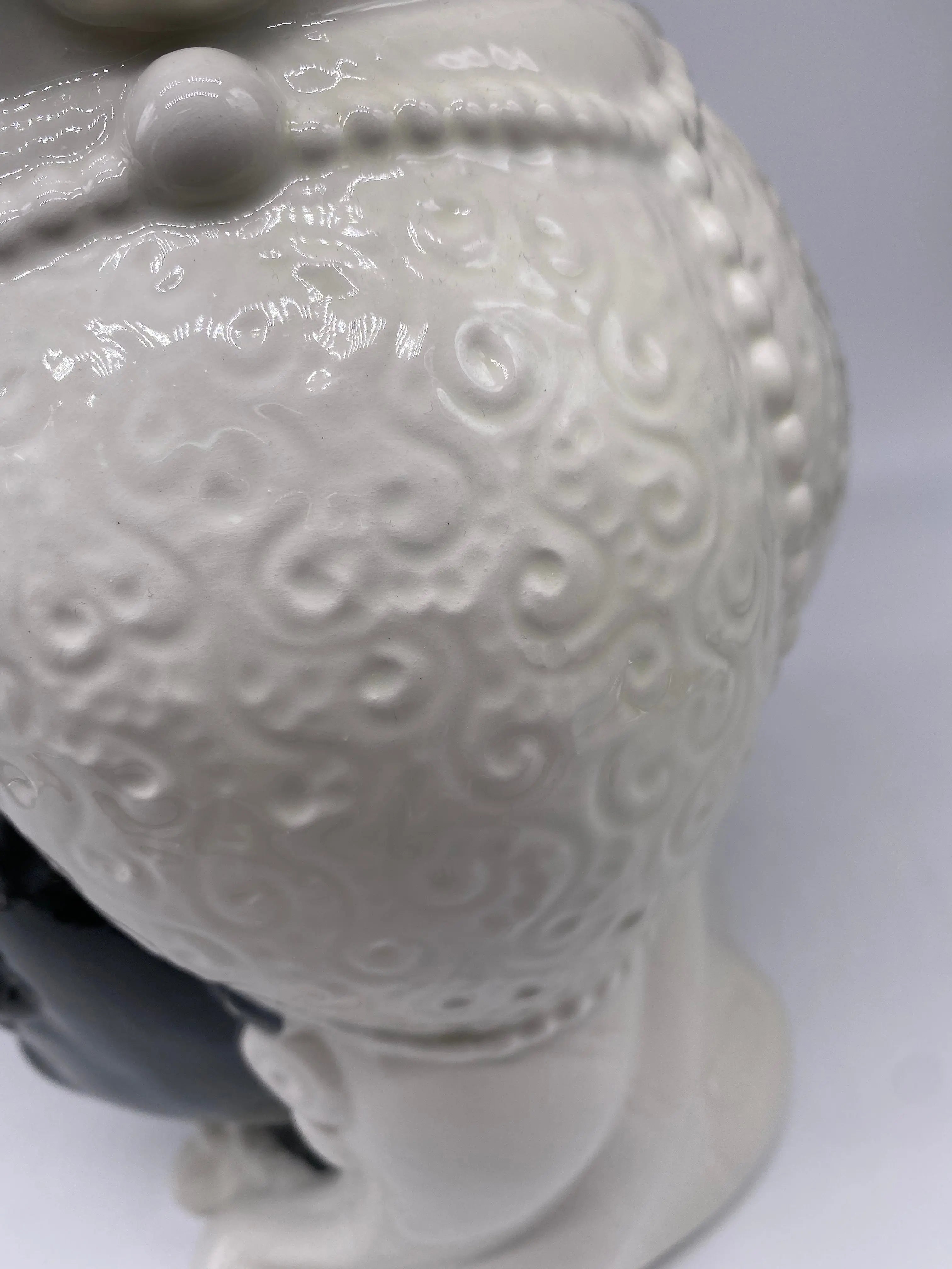 Teste di Moro Emiro Ceramica Caltagirone cm H.30 L.18 Artigianale Bianco Nero DD CERAMICHE SICILIANE