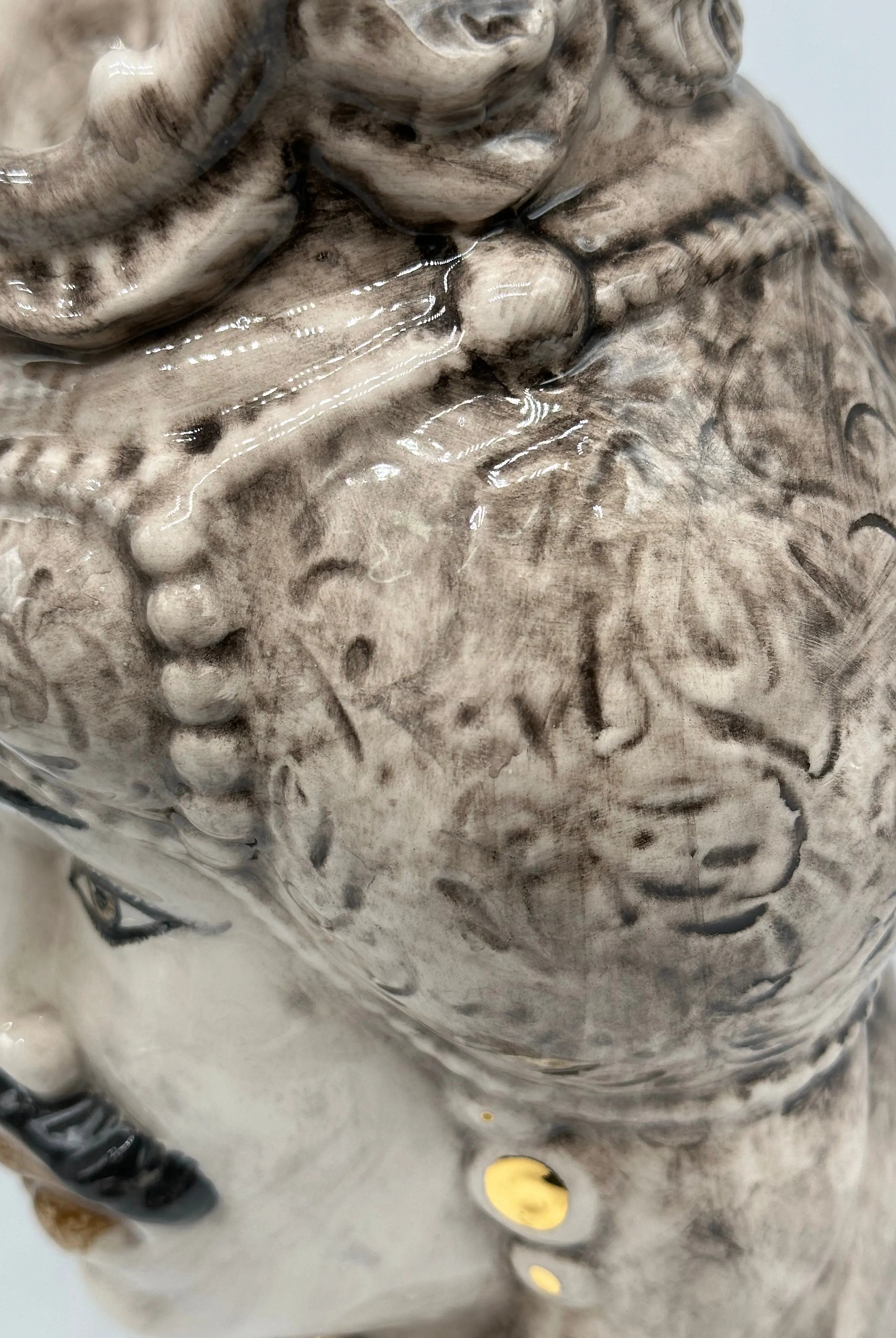 Teste di Moro Emiro Ceramica Caltagirone cm H.30 L.18 Artigianale Écru con dettagli Oro Zecchino DD CERAMICHE SICILIANE