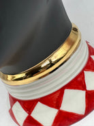 Teste di Moro Token Ceramica Caltagirone cm H.31 L.18 Artigianale Rosso Bianco Oro DD CERAMICHE SICILIANE