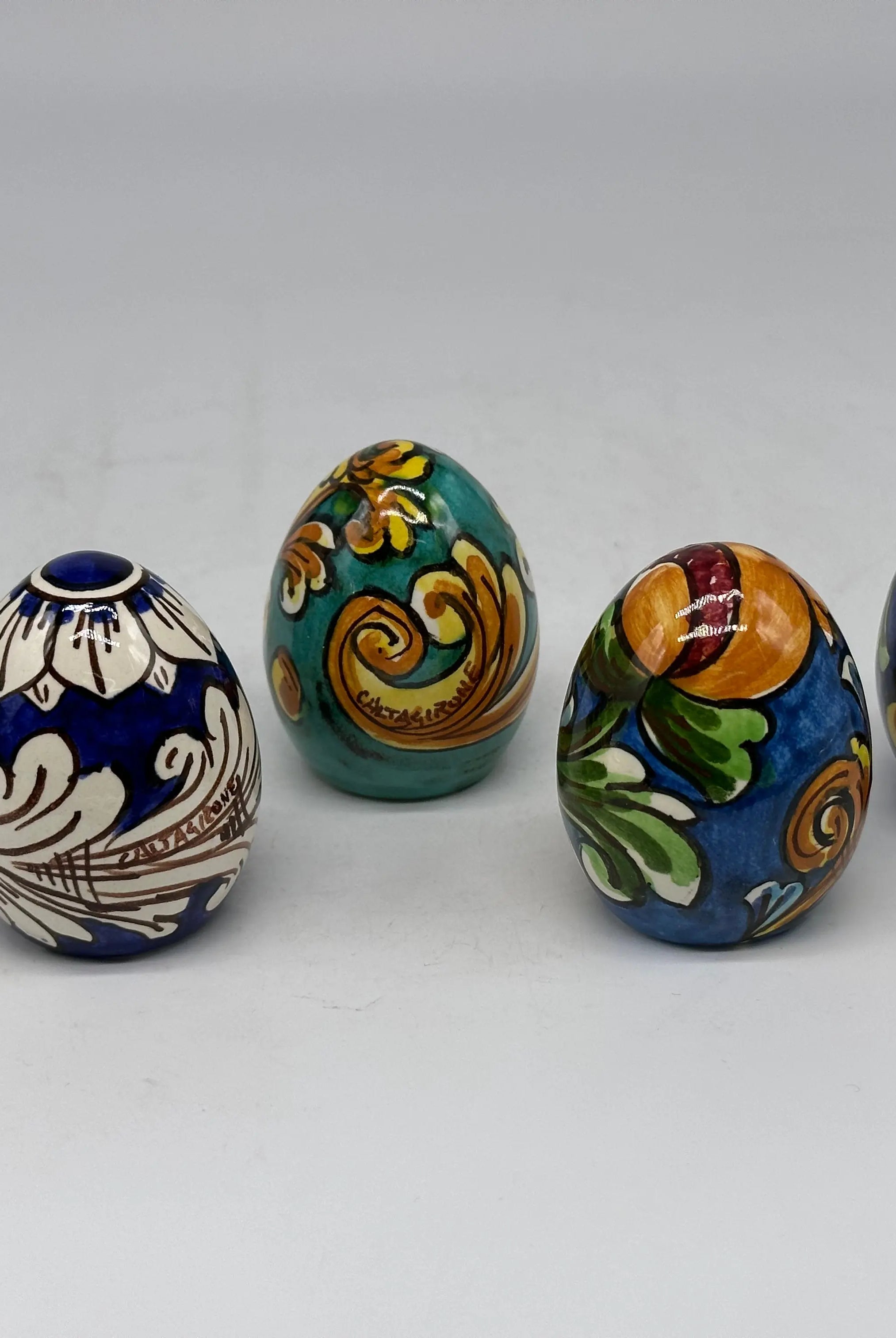Uova di Pasqua Ceramica Caltagirone dipinti a mano (misure e decori vari) DD CERAMICHE SICILIANE