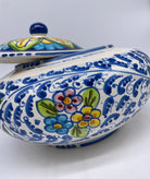 Biscottiera Decorata ‘600 Fiori Ceramica Caltagirone cm H.18 L.24 Artigianale - DD CERAMICHE SICILIANE