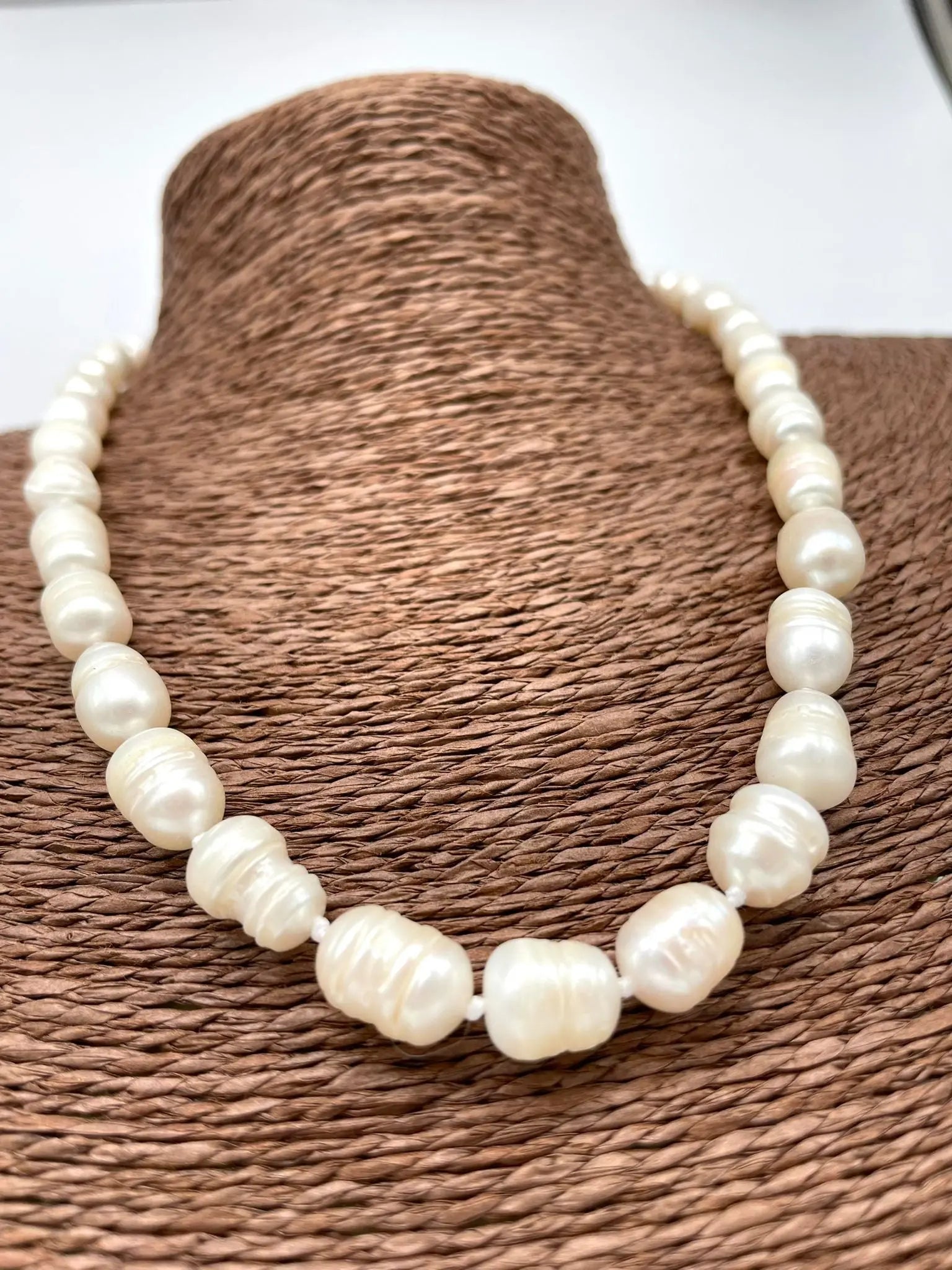 Collana Artigianale Perle Bianche - DD CERAMICHE SICILIANE