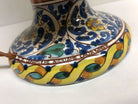 Lampada Pigna Ceramica Caltagirone cm H.30 Artigianale Giallo Base Decorata - DD CERAMICHE SICILIANE