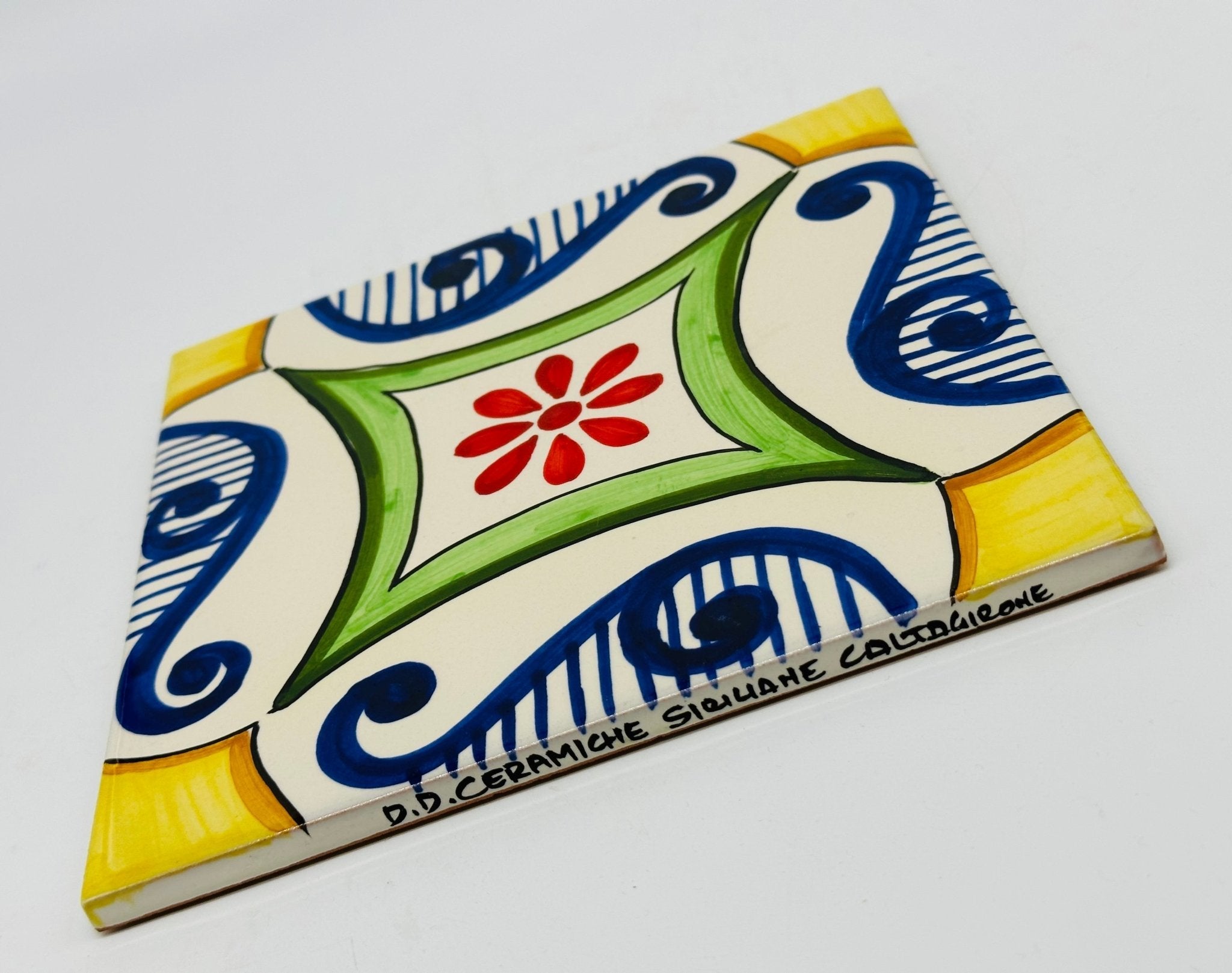 Maioliche Ceramica Caltagirone cm 20x20 Piastrelle Mattonelle decorate a mano - DD CERAMICHE SICILIANE