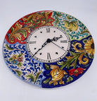 Orologio da Parete Ceramica Caltagirone Rotondo dipinto a mano cm D.30 Decoro n.3 - DD CERAMICHE SICILIANE