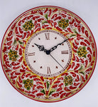 Orologio da Parete Ceramica Caltagirone Rotondo dipinto a mano cm D.30 Decoro n.6 - DD CERAMICHE SICILIANE