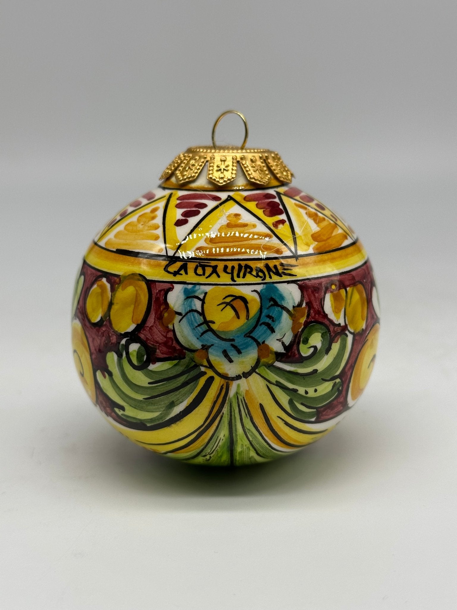 Palla di Natale Diametro 8cm decorata a mano Ceramica di Caltagirone VARI  DECORI