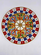 Piatto Decorativo dipinto a mano diametro cm 30 Decoro “carretto” - DD CERAMICHE SICILIANE