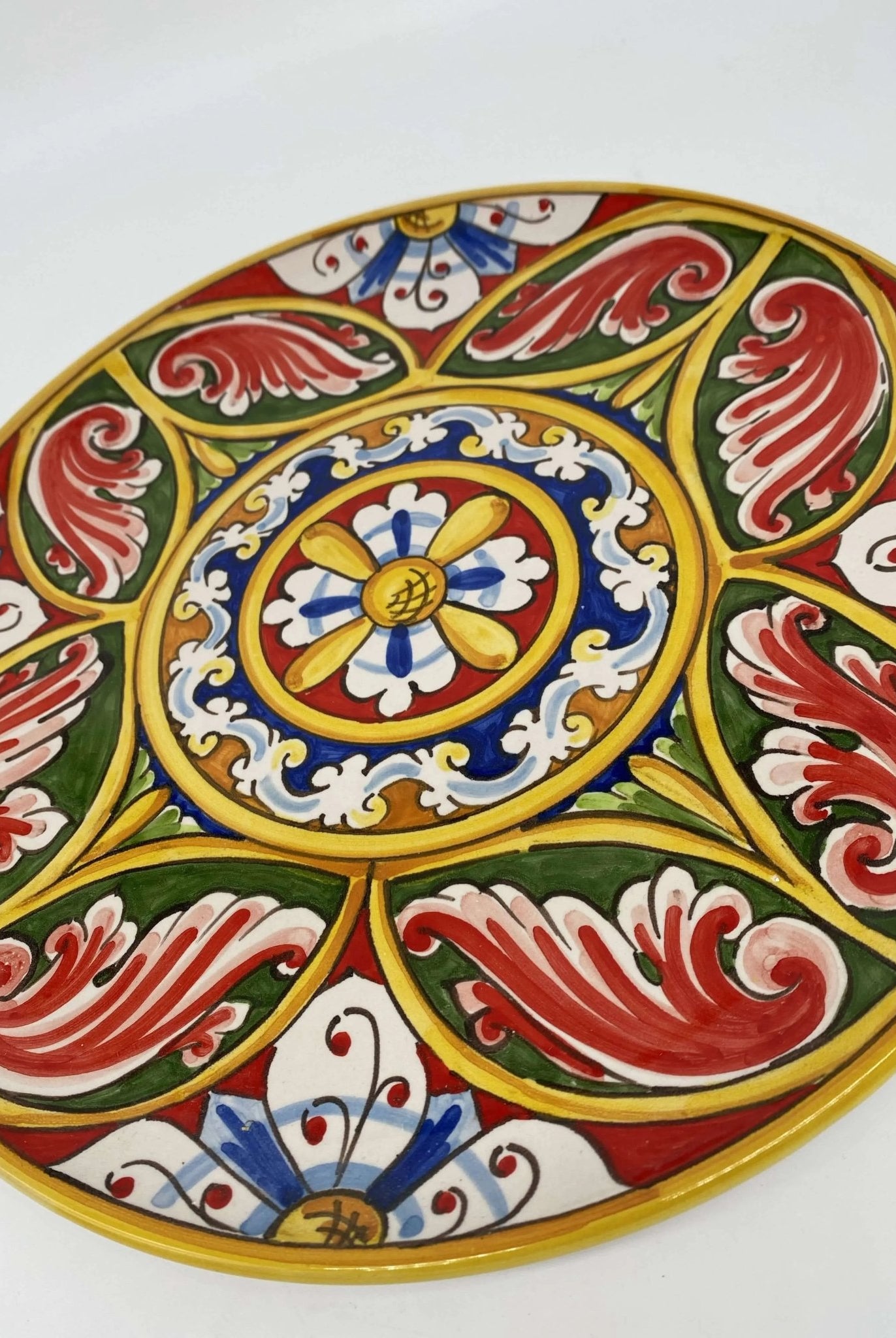 Piatto Decorativo dipinto a mano diametro cm 30 Decoro n.4 - DD CERAMICHE SICILIANE