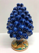 Pigna Ceramica Caltagirone cm H.20 Artigianale Blu Base Decorata - DD CERAMICHE SICILIANE