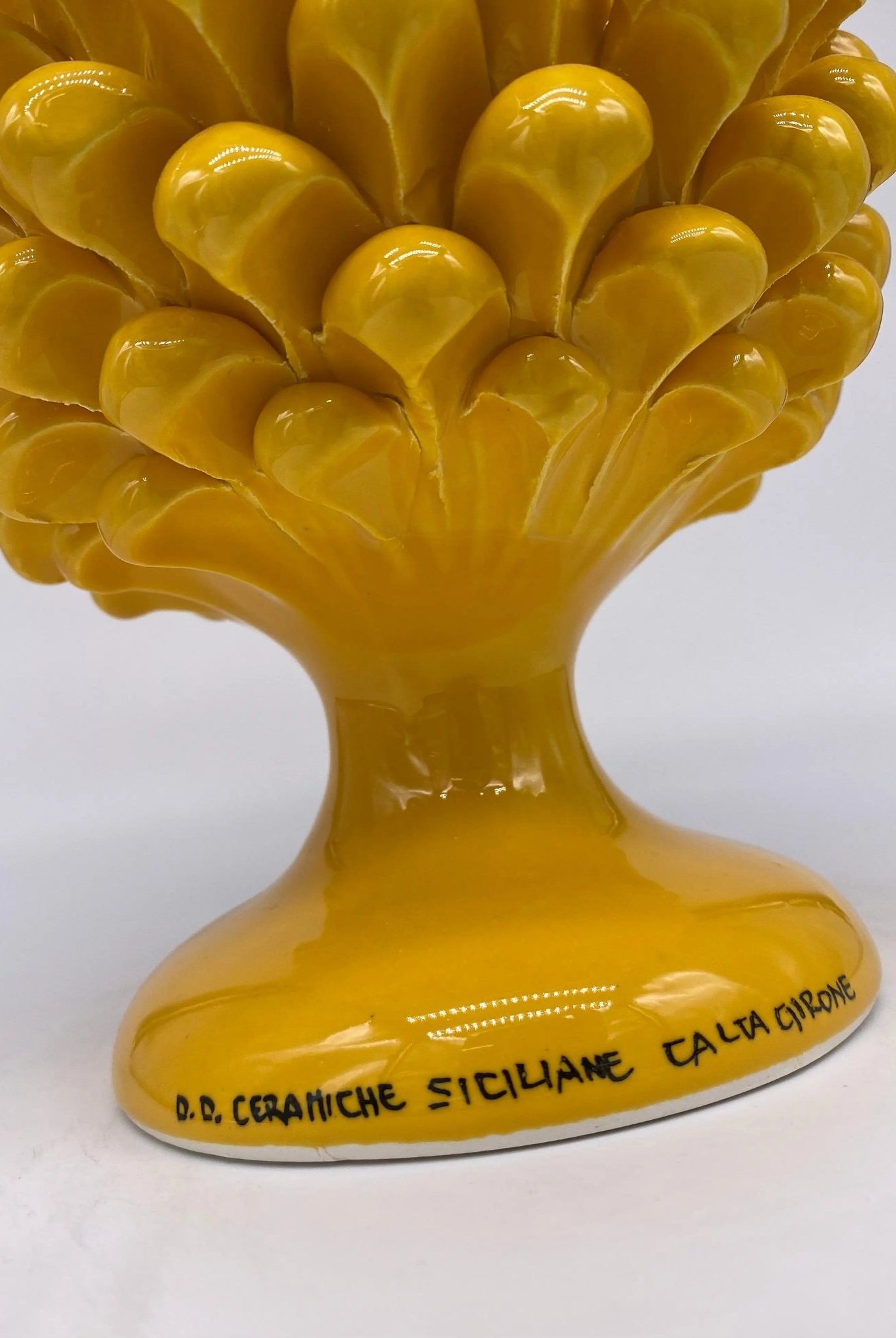 Pigna Ceramica Caltagirone cm H.25 Artigianale Giallo - DD CERAMICHE SICILIANE