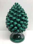 Pigna Ceramica Caltagirone cm H.30 Artigianale Verde Cristallo - DD CERAMICHE SICILIANE