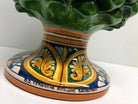 Pigna Ceramica Caltagirone cm H.30 Artigianale Verde Prato Base Decorata DD CERAMICHE SICILIANE