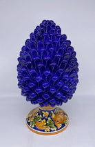 Pigna Ceramica Caltagirone cm H.35 Artigianale Blu Base Decorata - DD CERAMICHE SICILIANE