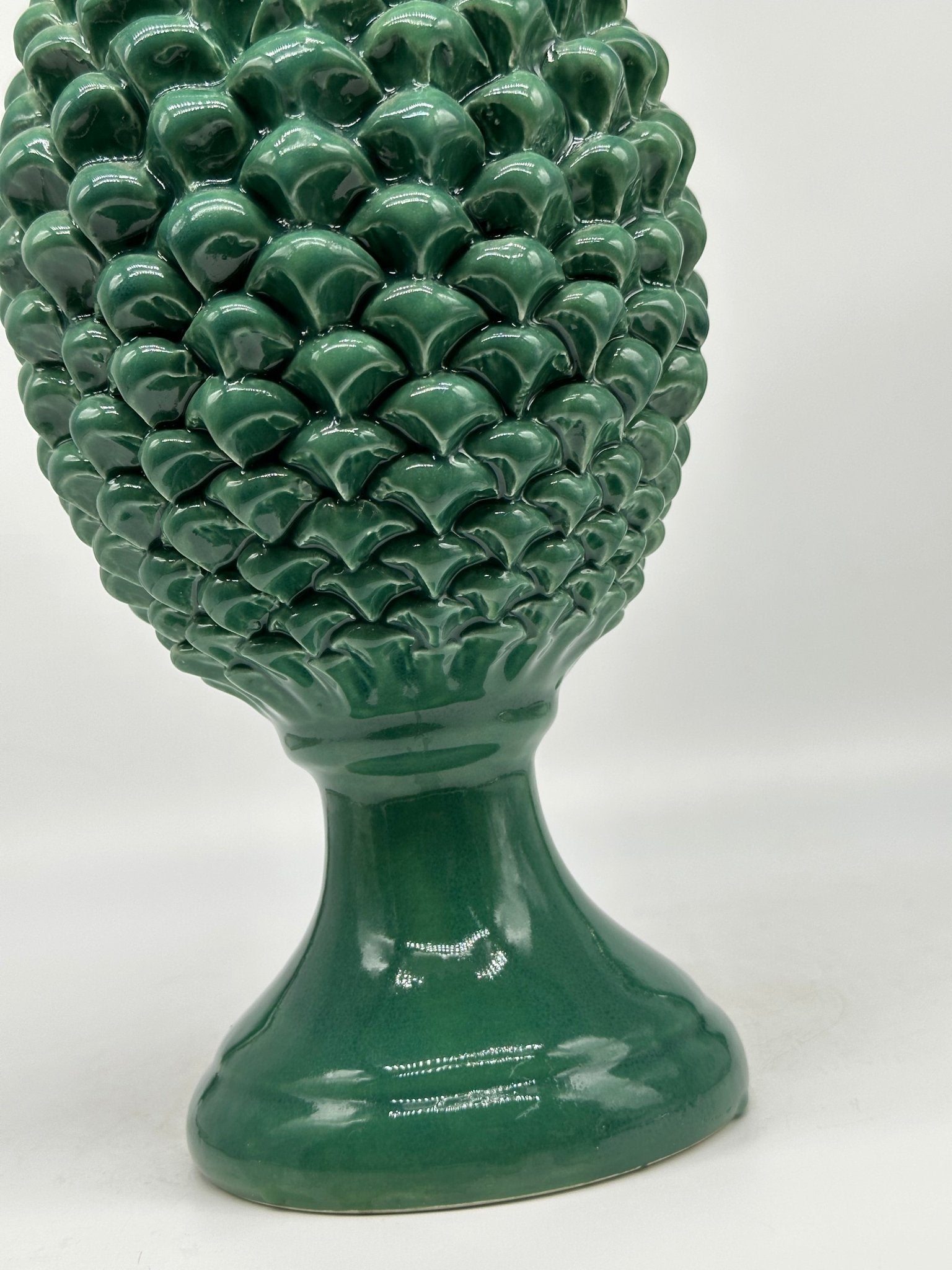 Pigna Luis cm H.35 Ceramica Caltagirone Artigianale Verde - DD CERAMICHE SICILIANE