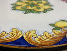 Tavolo Rotondo in Pietra Lavica dipinto a mano Decoro N.1 - DD Ceramiche Siciliane