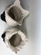 Teste di Moro Afro Ceramica Caltagirone cm H.35 L.23 Artigianale Bicolore Bianco Nero - DD CERAMICHE SICILIANE