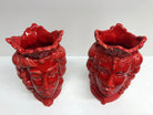 Teste di Moro Afro Frutta Ceramica Caltagirone cm H.18 L.12 Artigianale Rosso - DD CERAMICHE SICILIANE